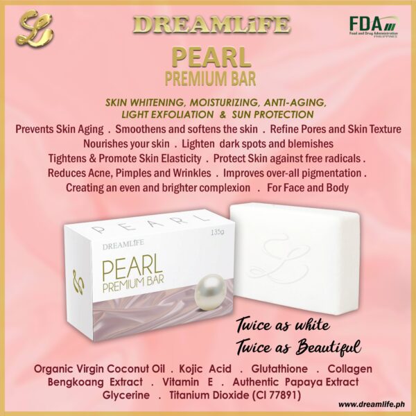 PEARL PREMIUM BAR - Glutathione, Kojic Acid & Collagen Soap